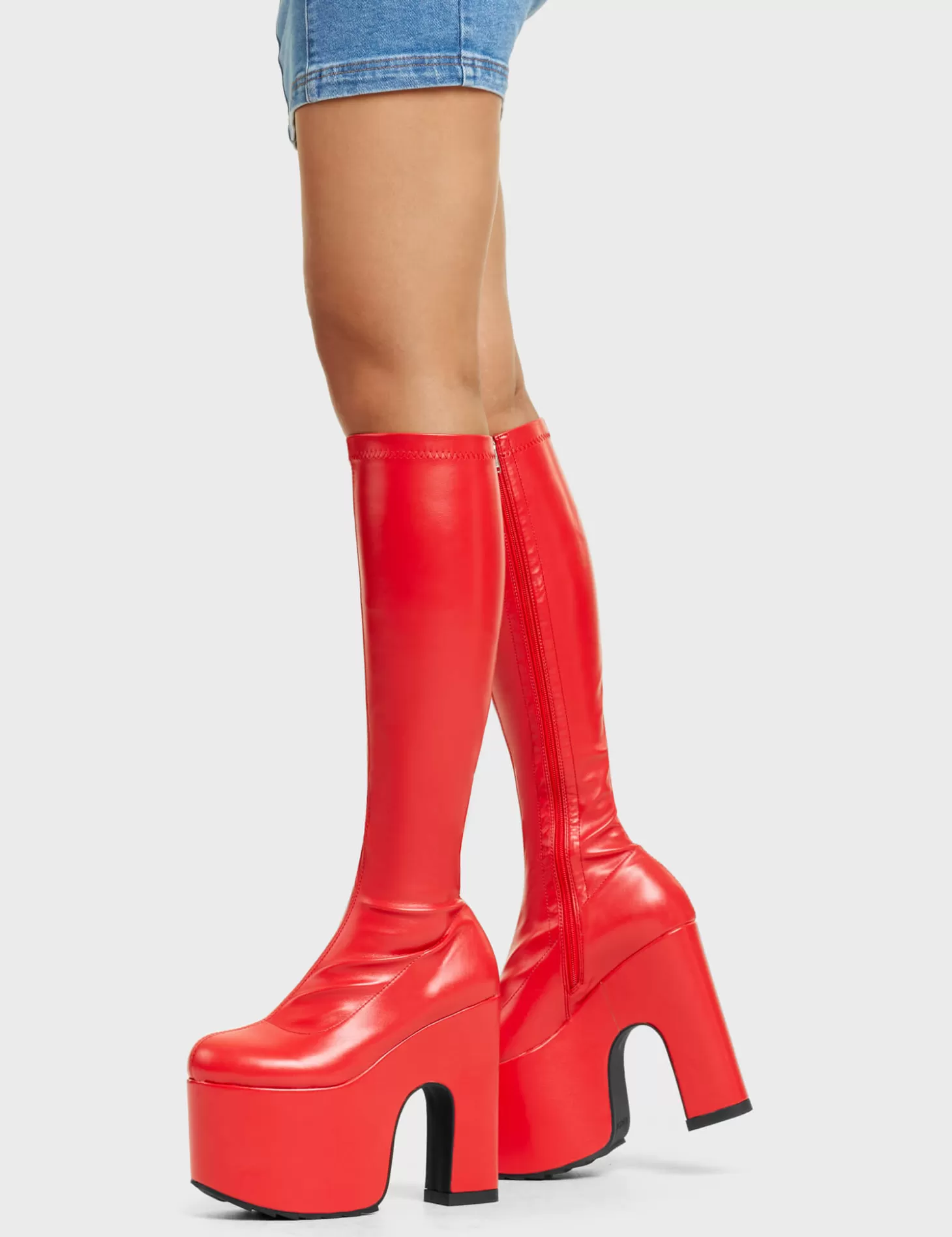 LAMODA Genou Haut*Awkward Chunky Platform Knee High Boots
