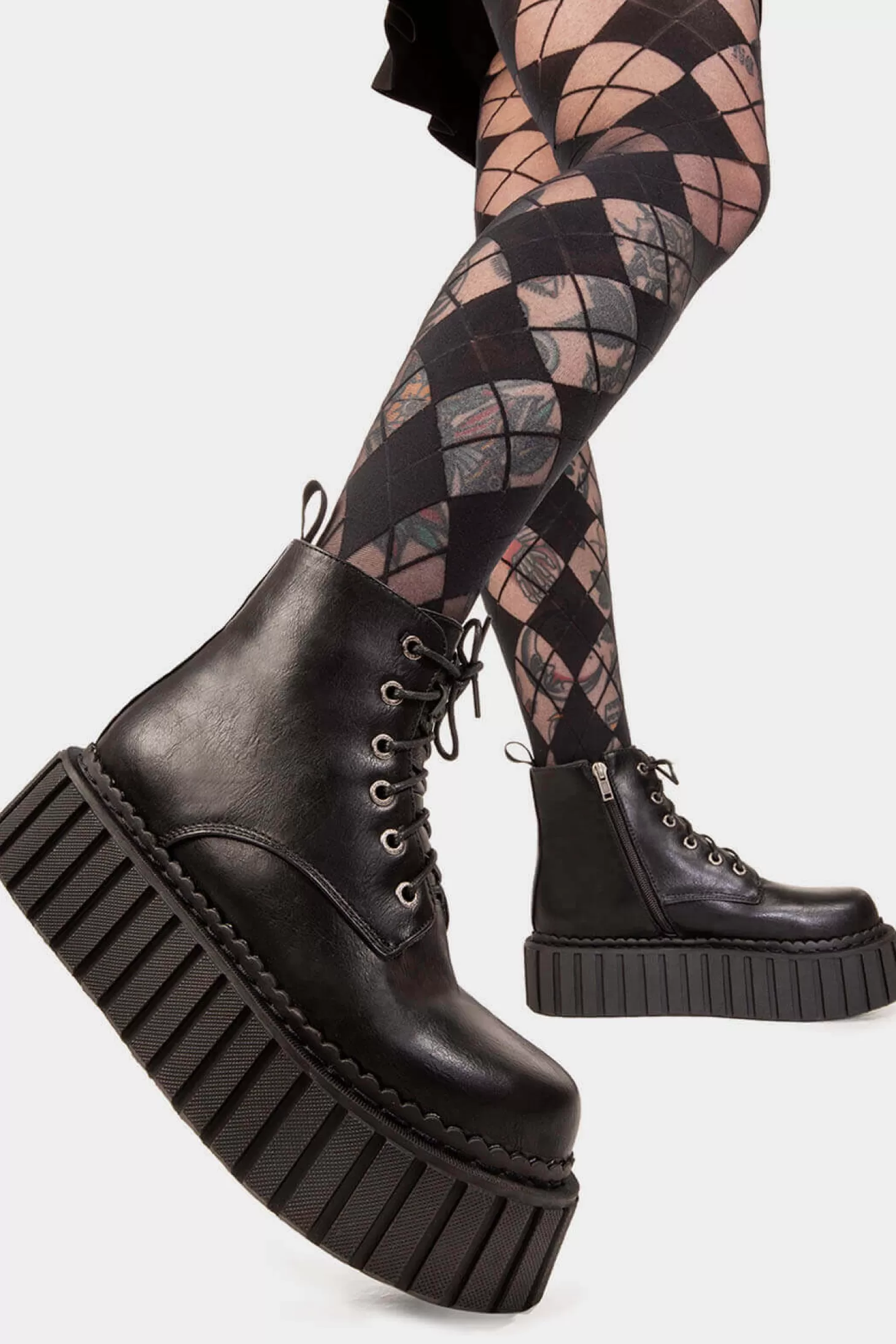 lamodawebsite Cheville*Back 2 The Future Chunky Ankle Creeper Boots