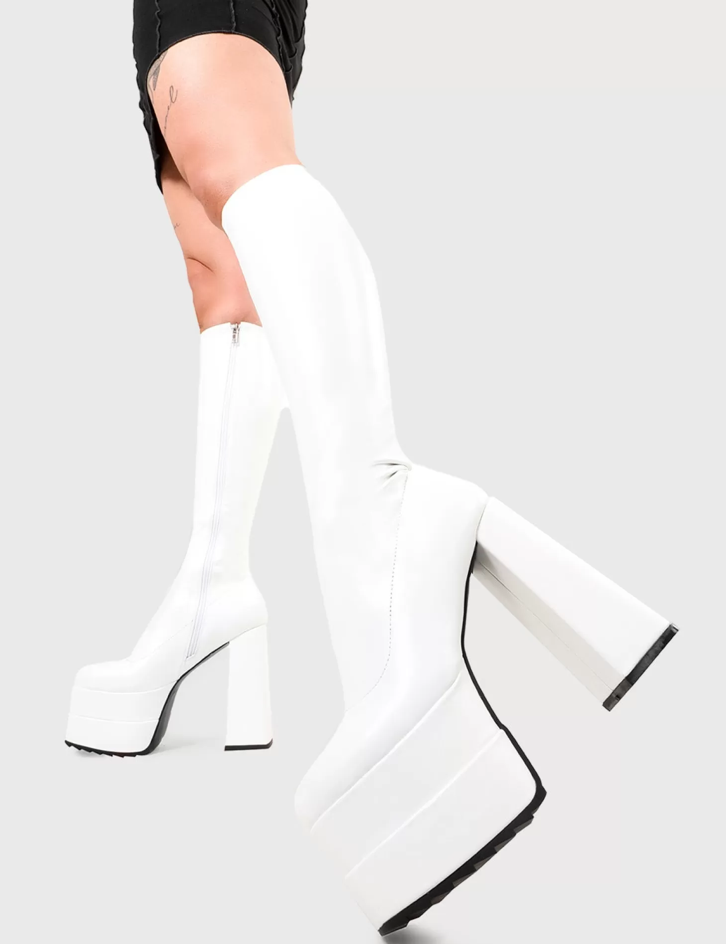 LAMODA Genou Haut*Bad Gurl Wide Calf Platform Knee High Boots