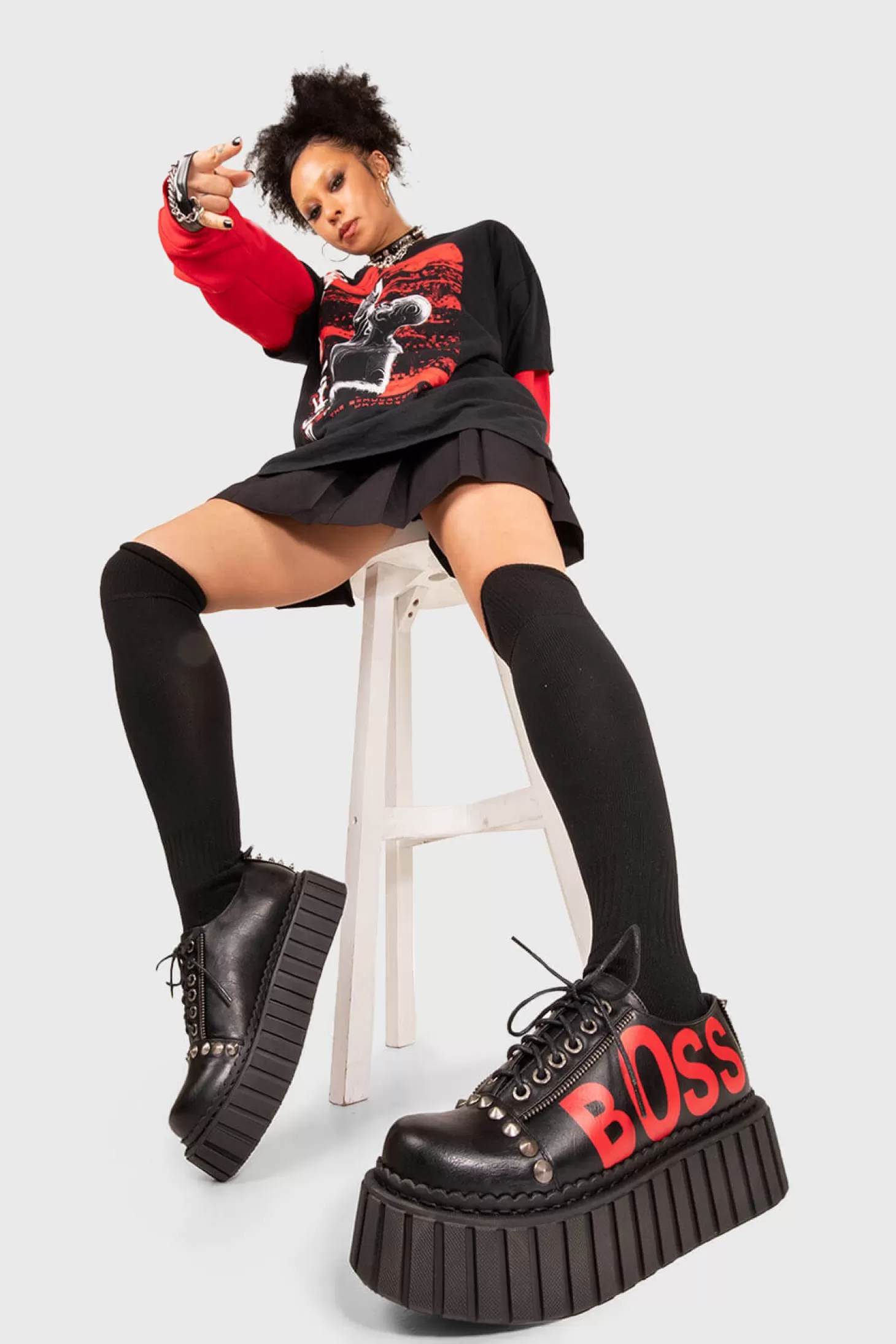 lamodawebsite Epais*Boss Babe Chunky Creeper Shoes