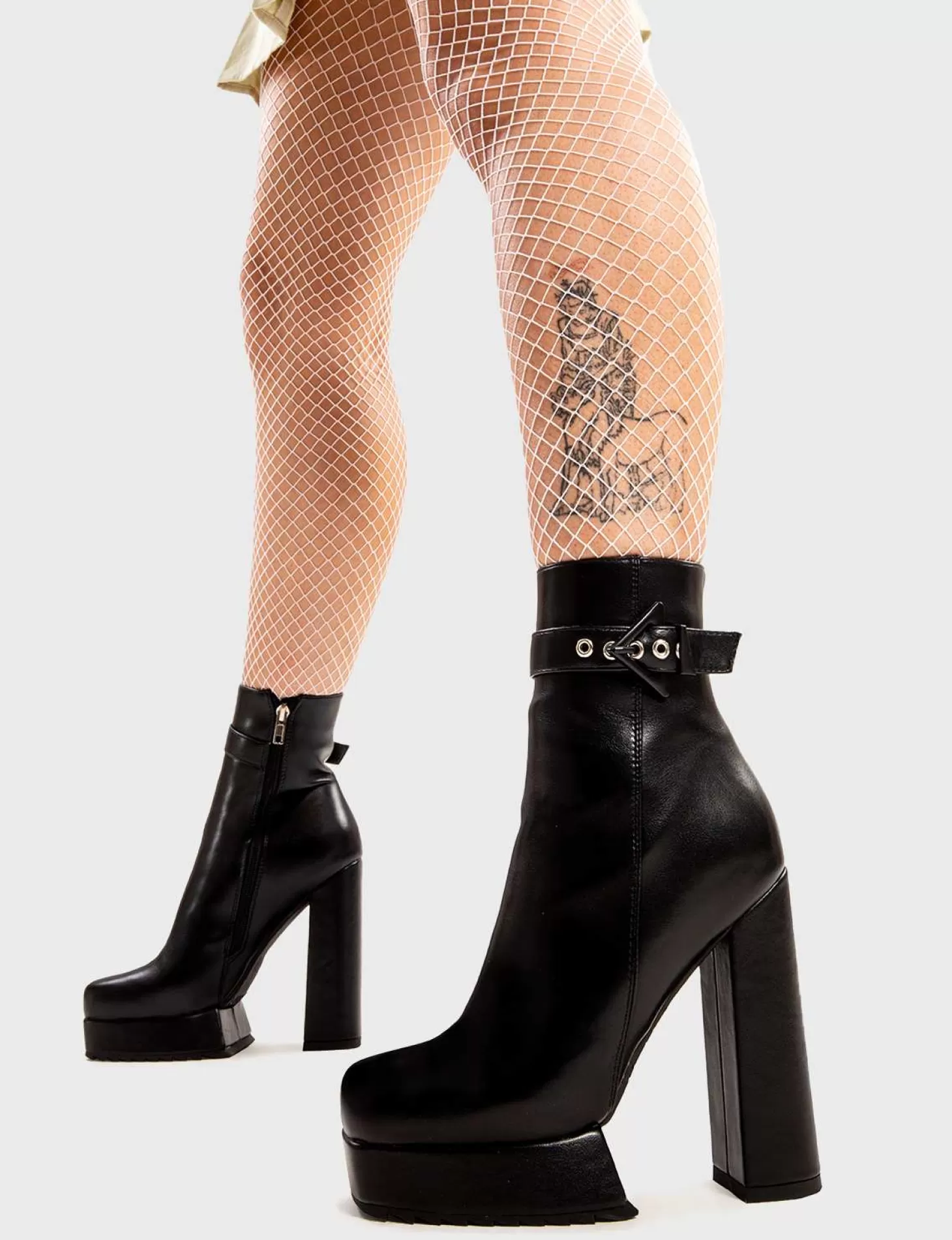 LAMODA Cheville*Check In Platform Ankle Boots