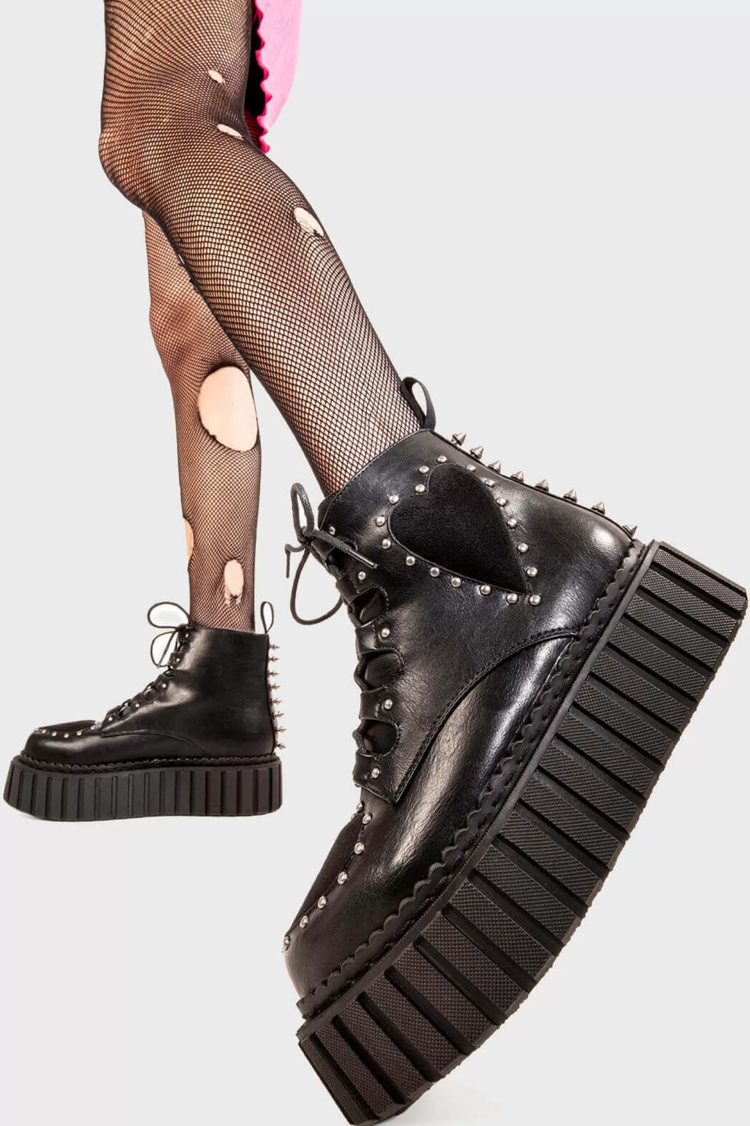 lamodawebsite Cheville*Cross Your Heart Chunky Ankle Creeper Boots