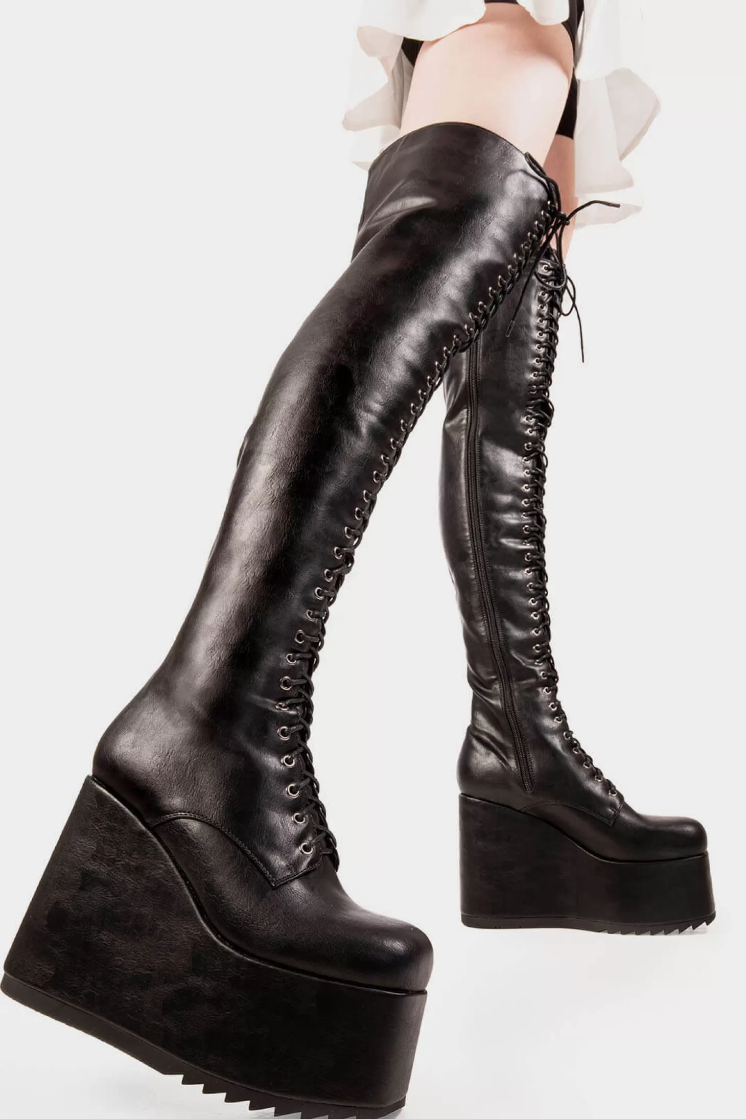 lamodawebsite Epais*Don'T Fold Chunky Platform Thigh High Boots