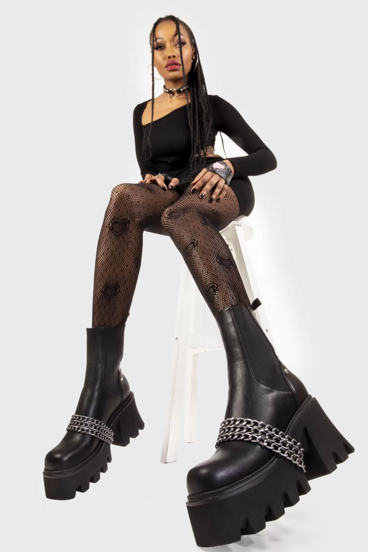 lamodawebsite Cheville*Evening Stroll Chunky Platform Ankle Boots