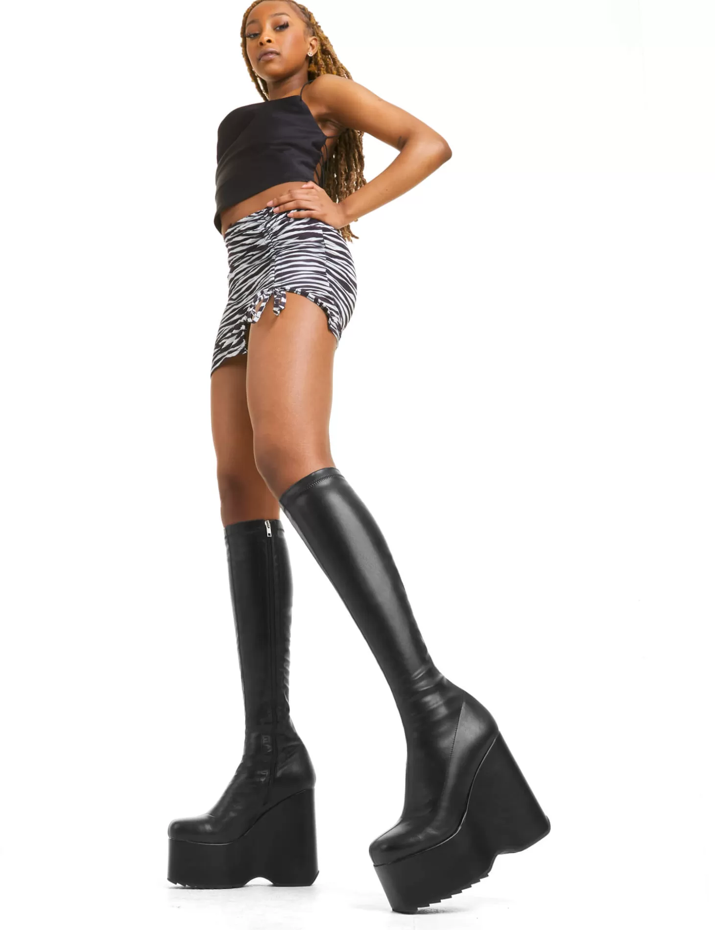 lamodawebsite Genou Haut*Falling Sky Chunky Platform Knee High Boots