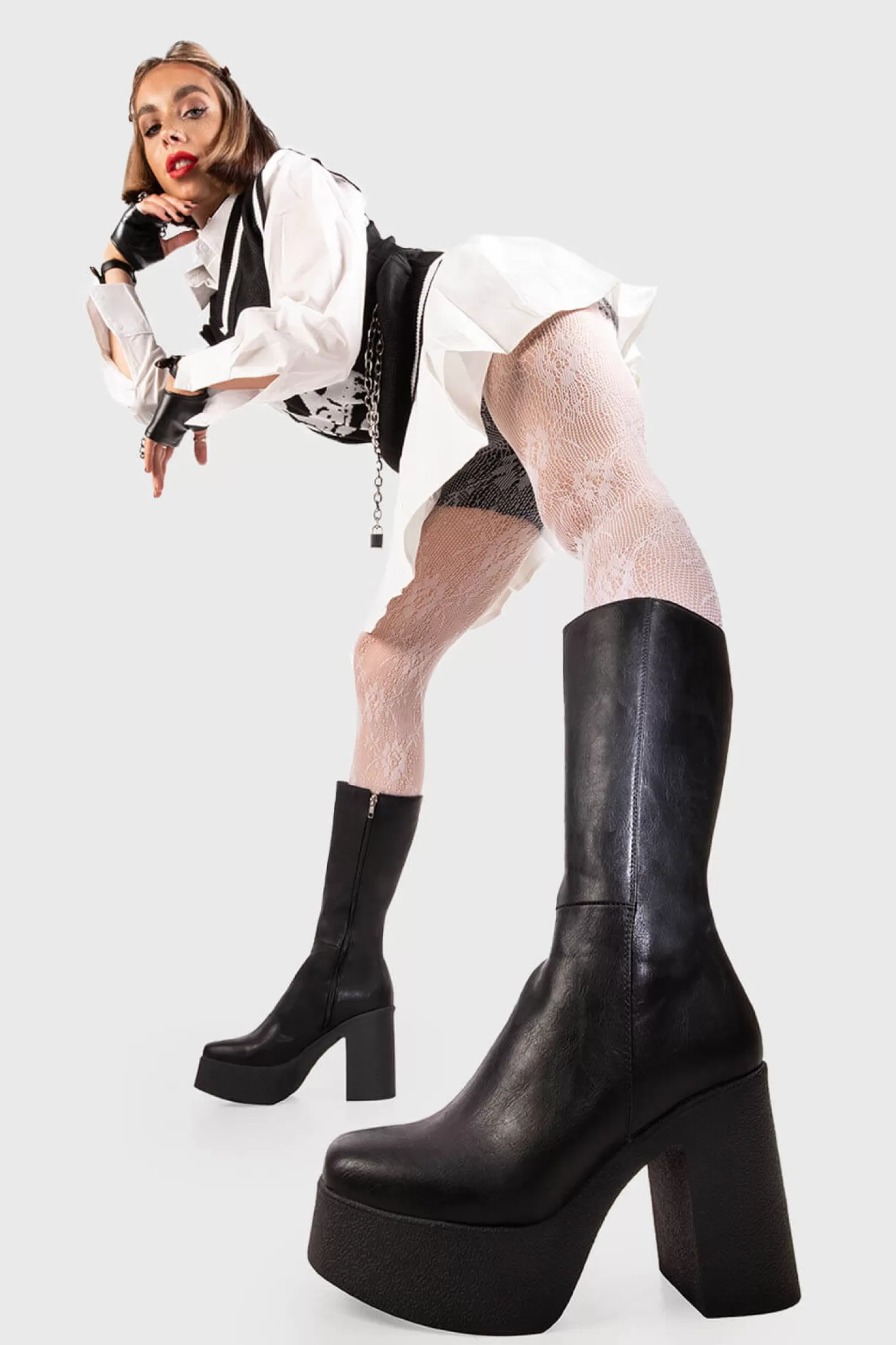 lamodawebsite Veau*Holler Back Platform Calf Boots
