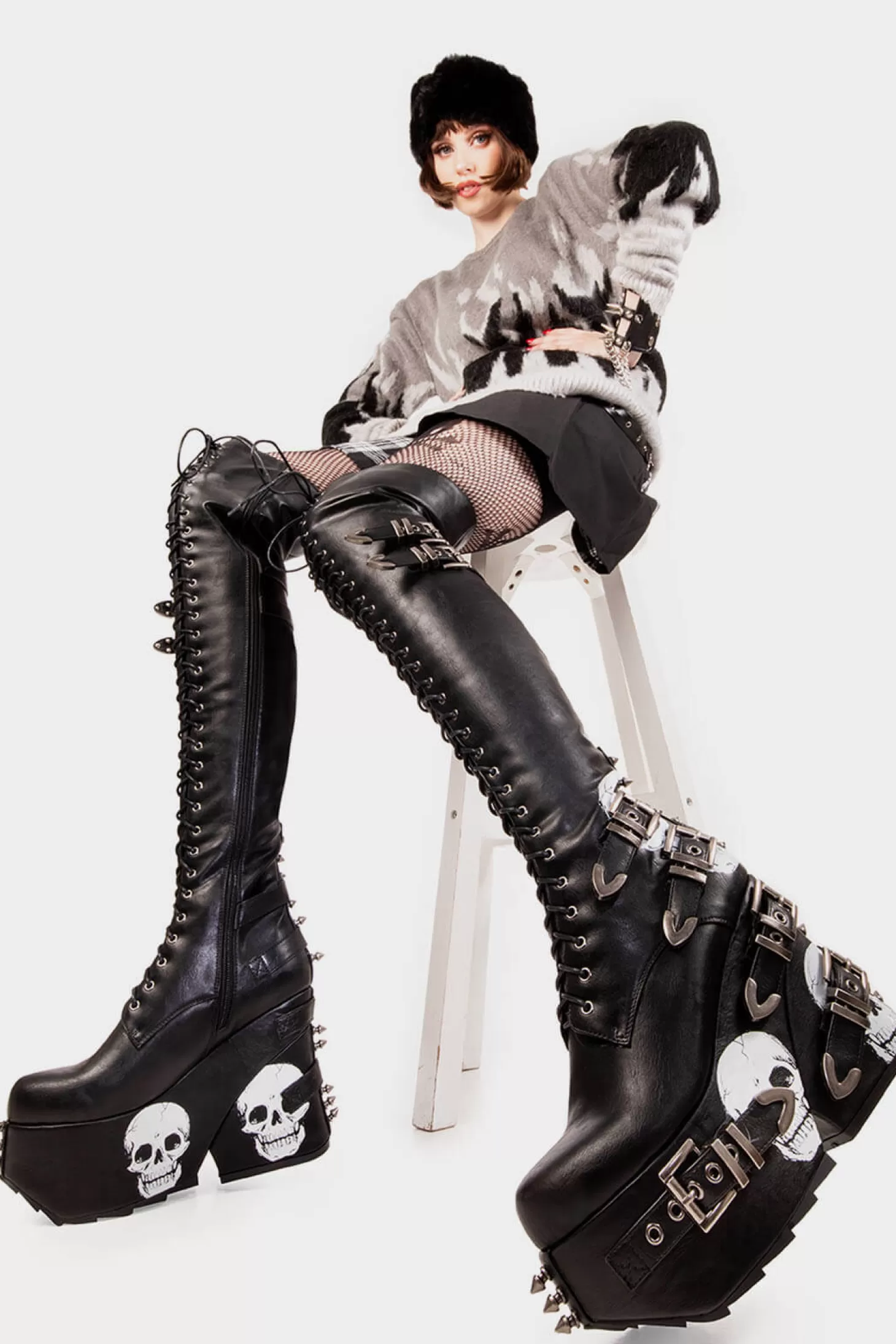 lamodawebsite Epais*Irrational Thoughts Chunky Platform Thigh High Boots