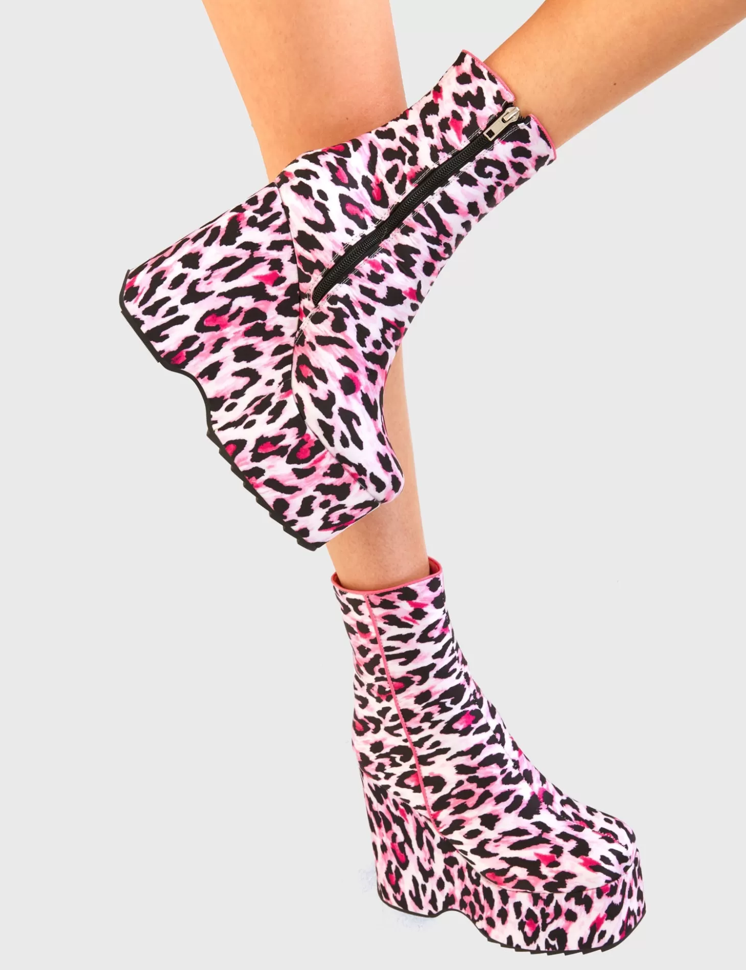 LAMODA Cheville*Jungle Fever Chunky Platform Ankle Boots