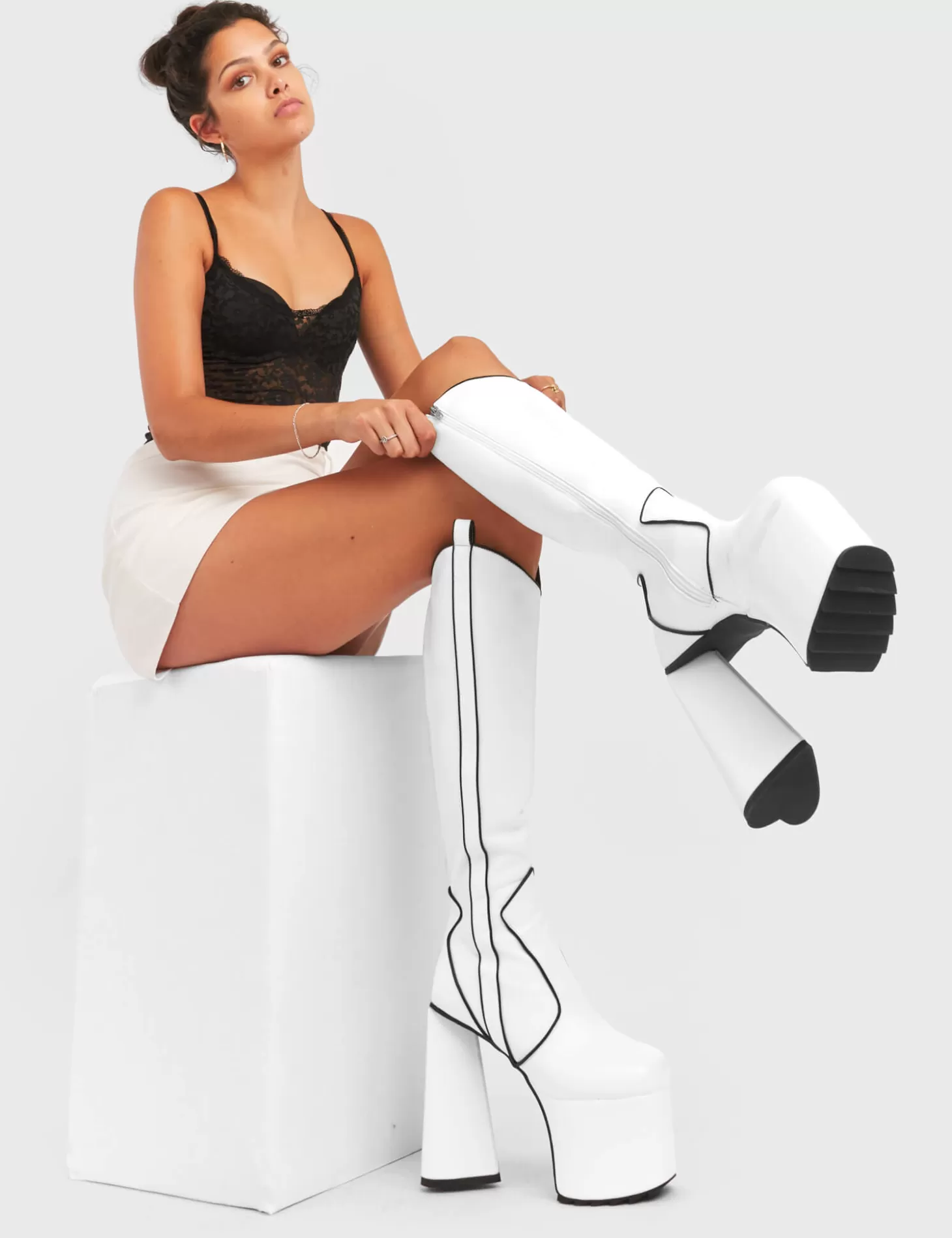 LAMODA Genou Haut*Keep It Up Platform Knee High Boots