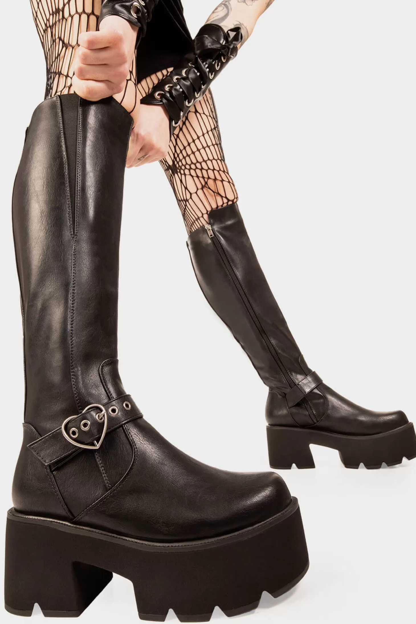 lamodawebsite Genou Haut*Letter To My Lover Chunky Platform Knee High Boots