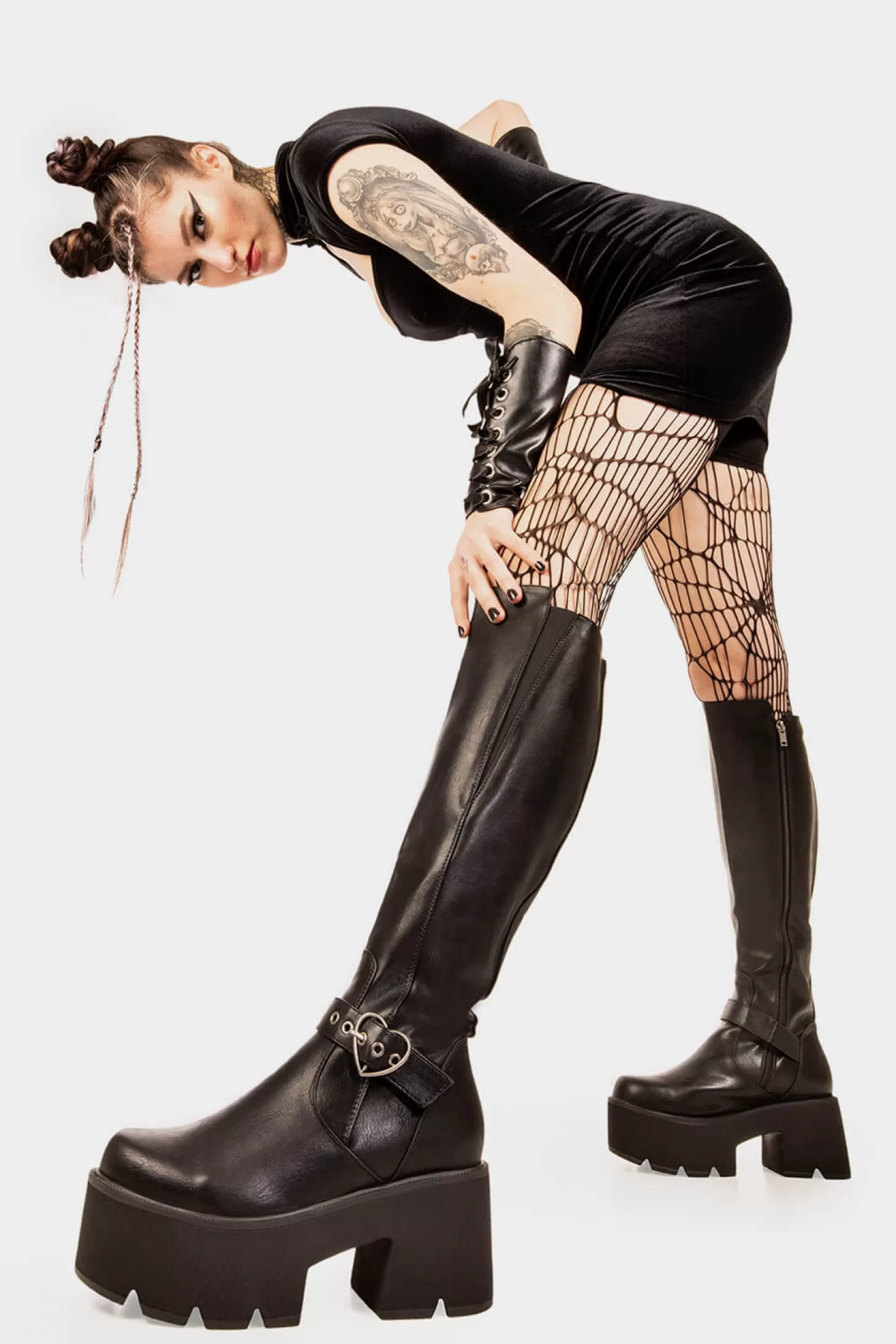 lamodawebsite Genou Haut*Letter To My Lover Chunky Platform Knee High Boots