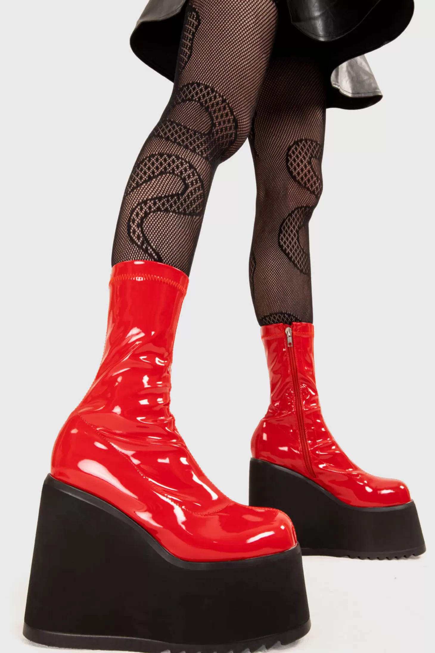 lamodawebsite Cheville*Lights Out Chunky Platform Ankle Boots