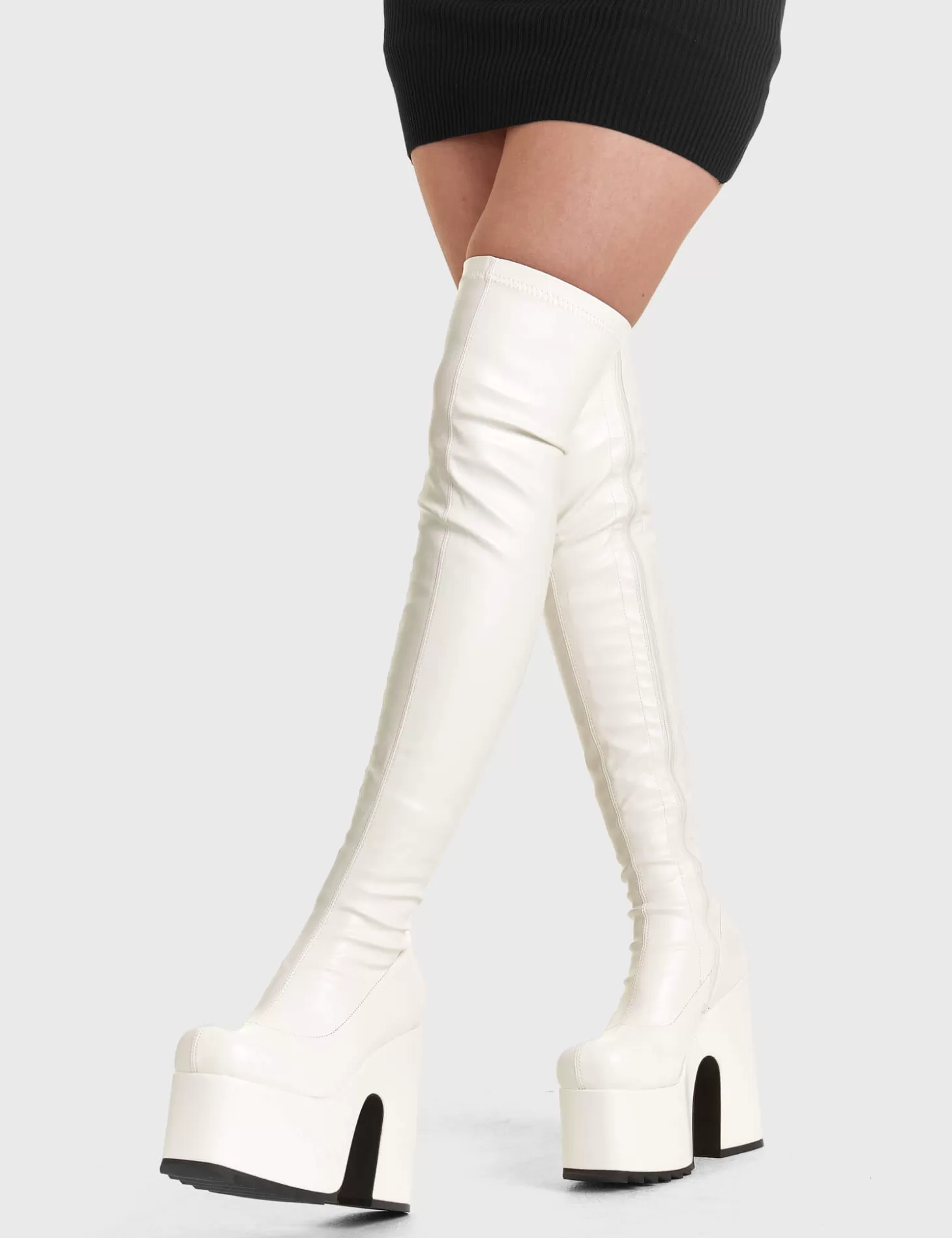 lamodawebsite Epais*Not Ready Chunky Platform Thigh High Boots