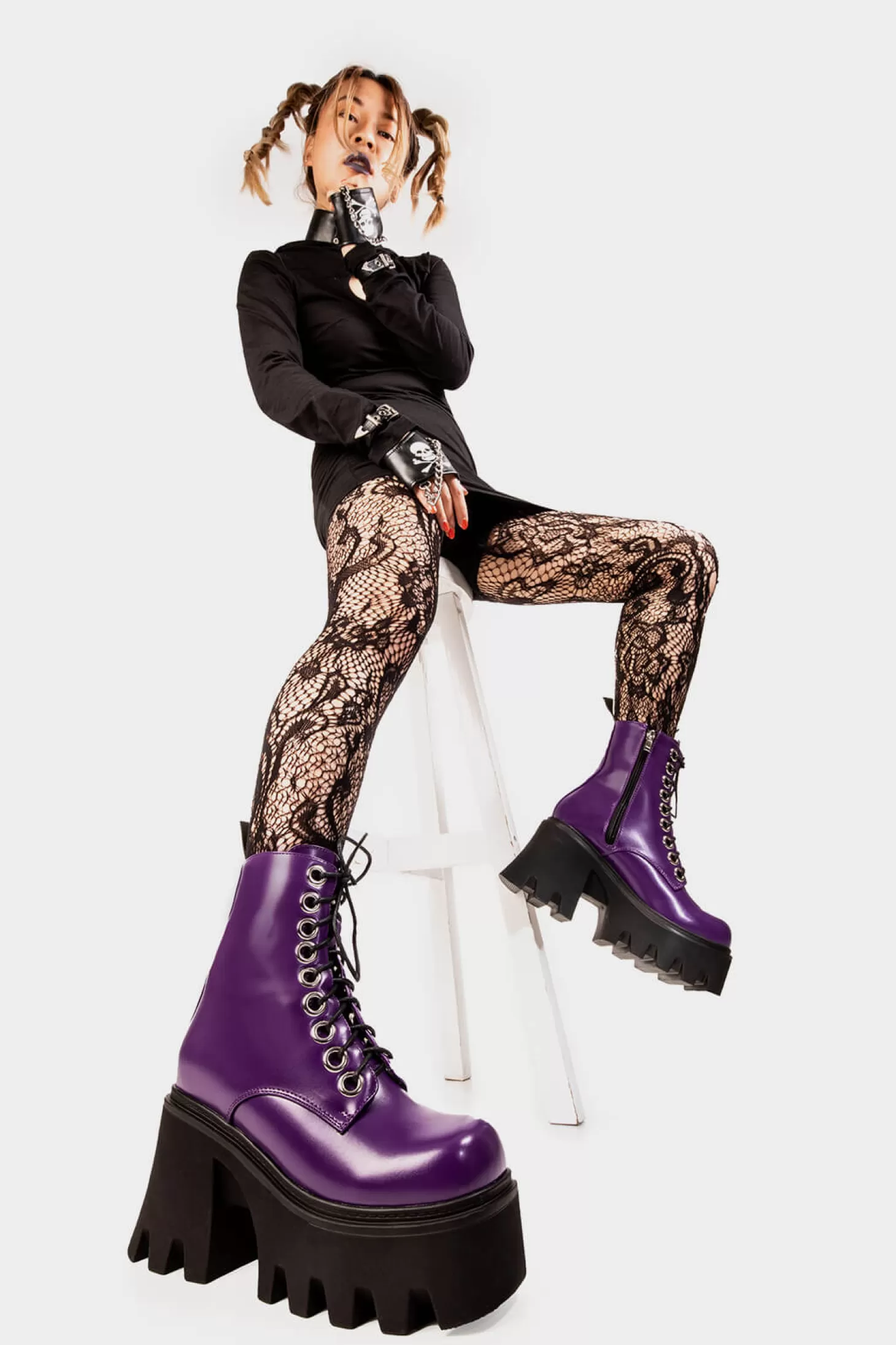 LAMODA Cheville*Run To You Chunky Platform Ankle Boots