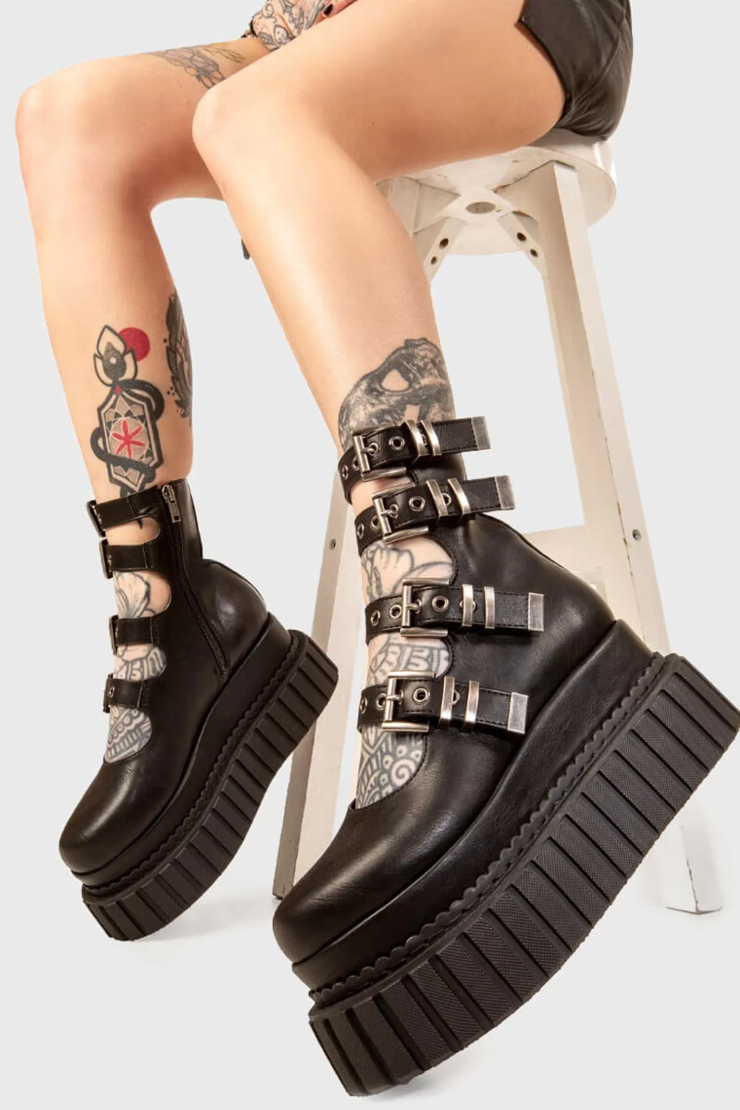 lamodawebsite Epais*Same Crew Chunky Ankle Creeper Boots