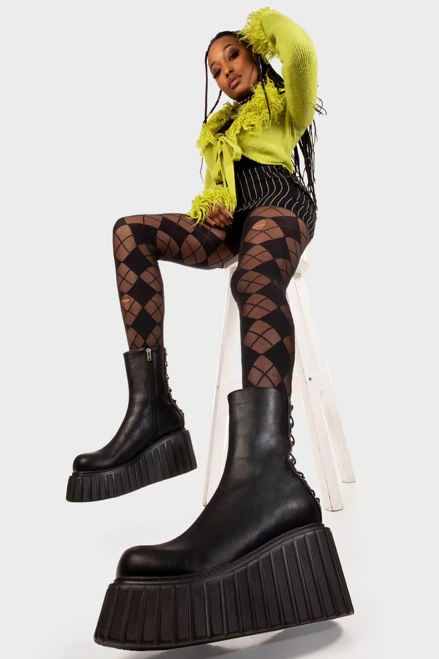 lamodawebsite Cheville*Say My Name Chunky Ankle Creeper Boots