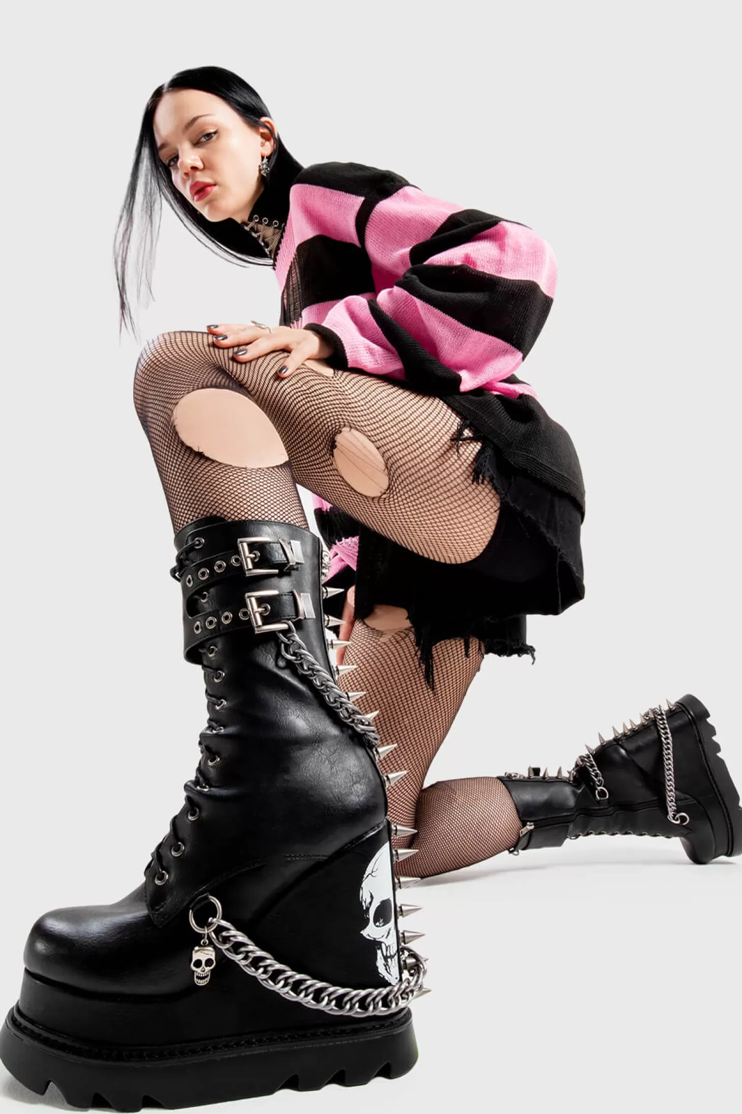 lamodawebsite Cheville*She'S Dangerous Chunky Platform Ankle Boots