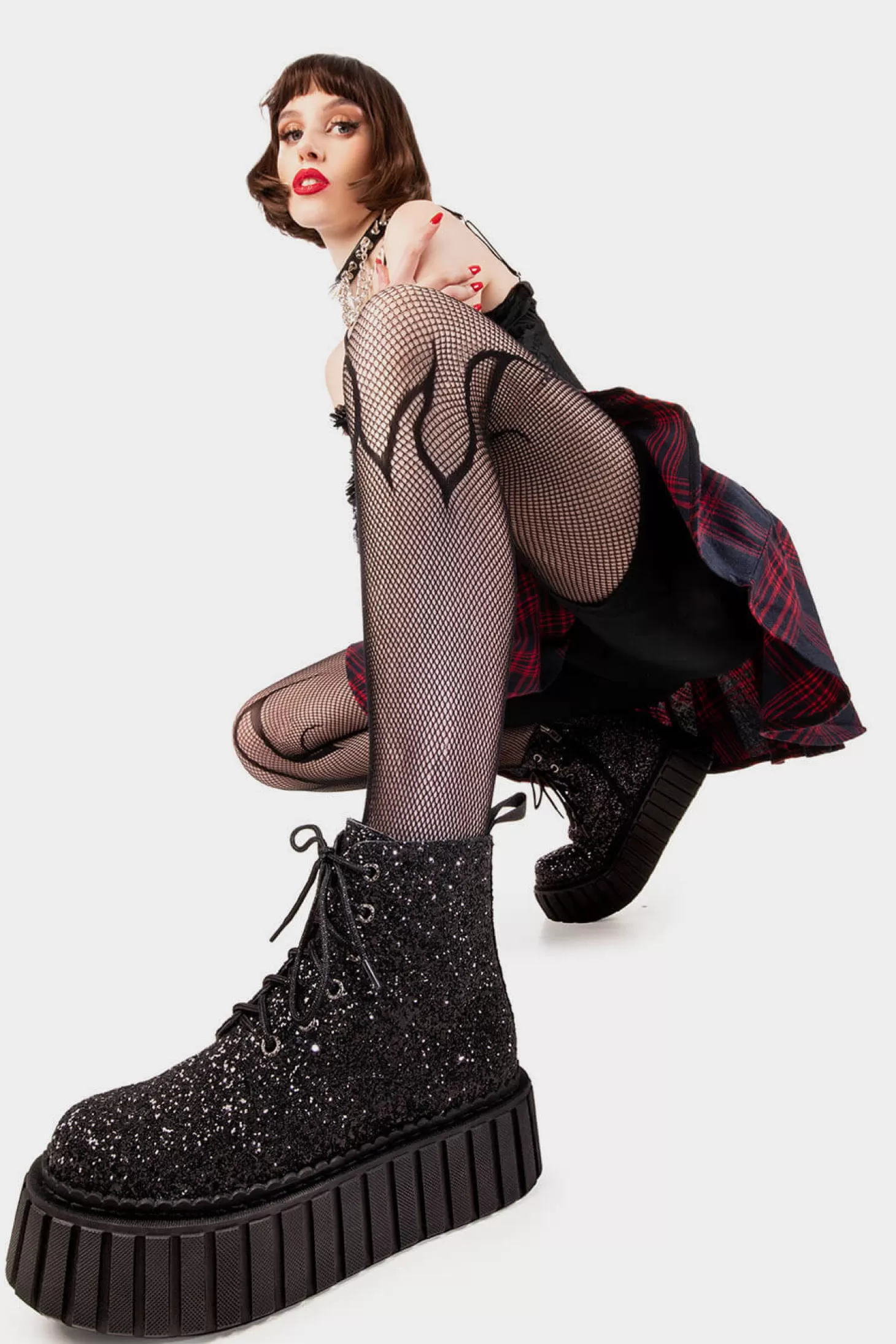 lamodawebsite Cheville*Shooting Star Chunky Ankle Creeper Boots