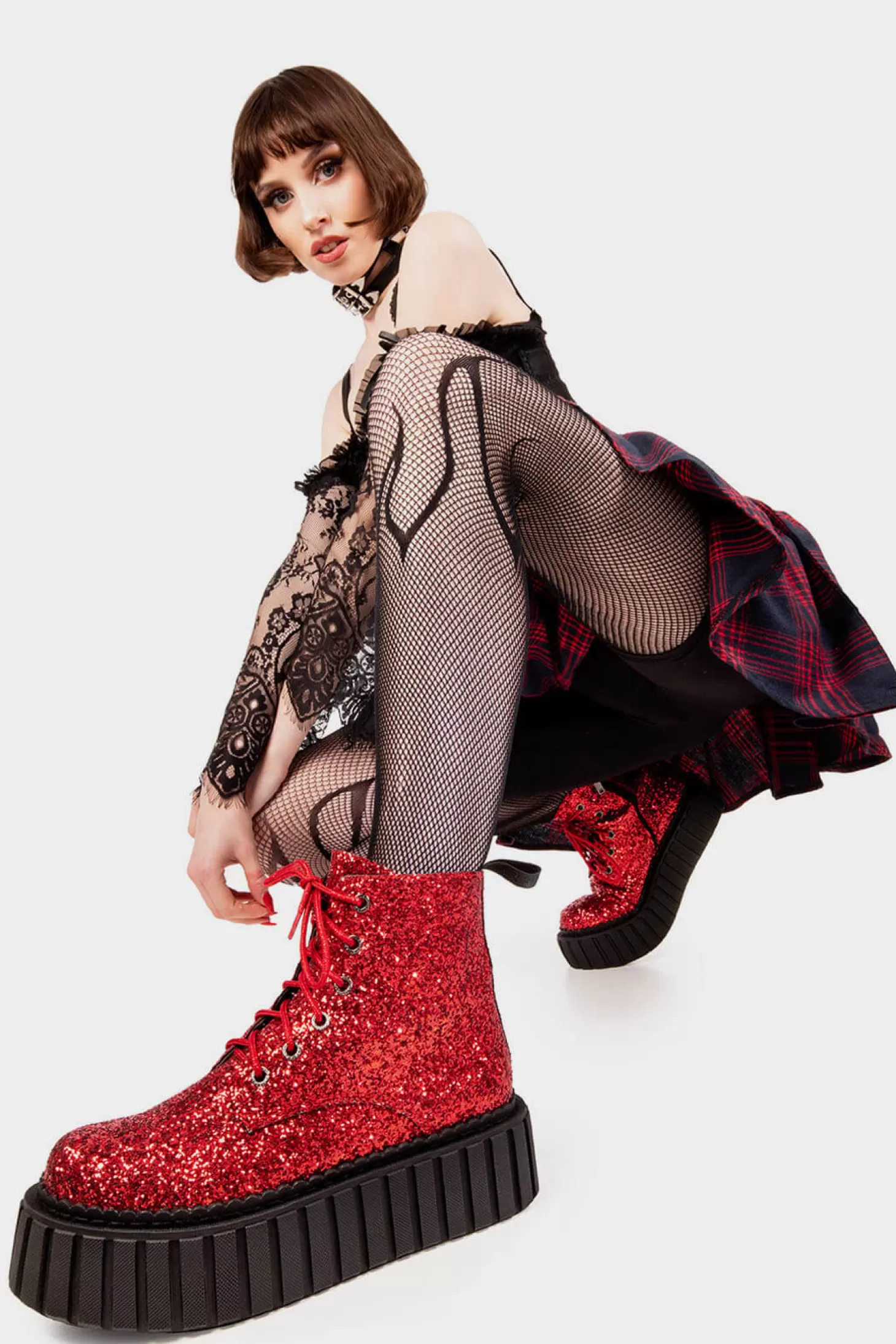 lamodawebsite Cheville*Shooting Star Chunky Ankle Creeper Boots