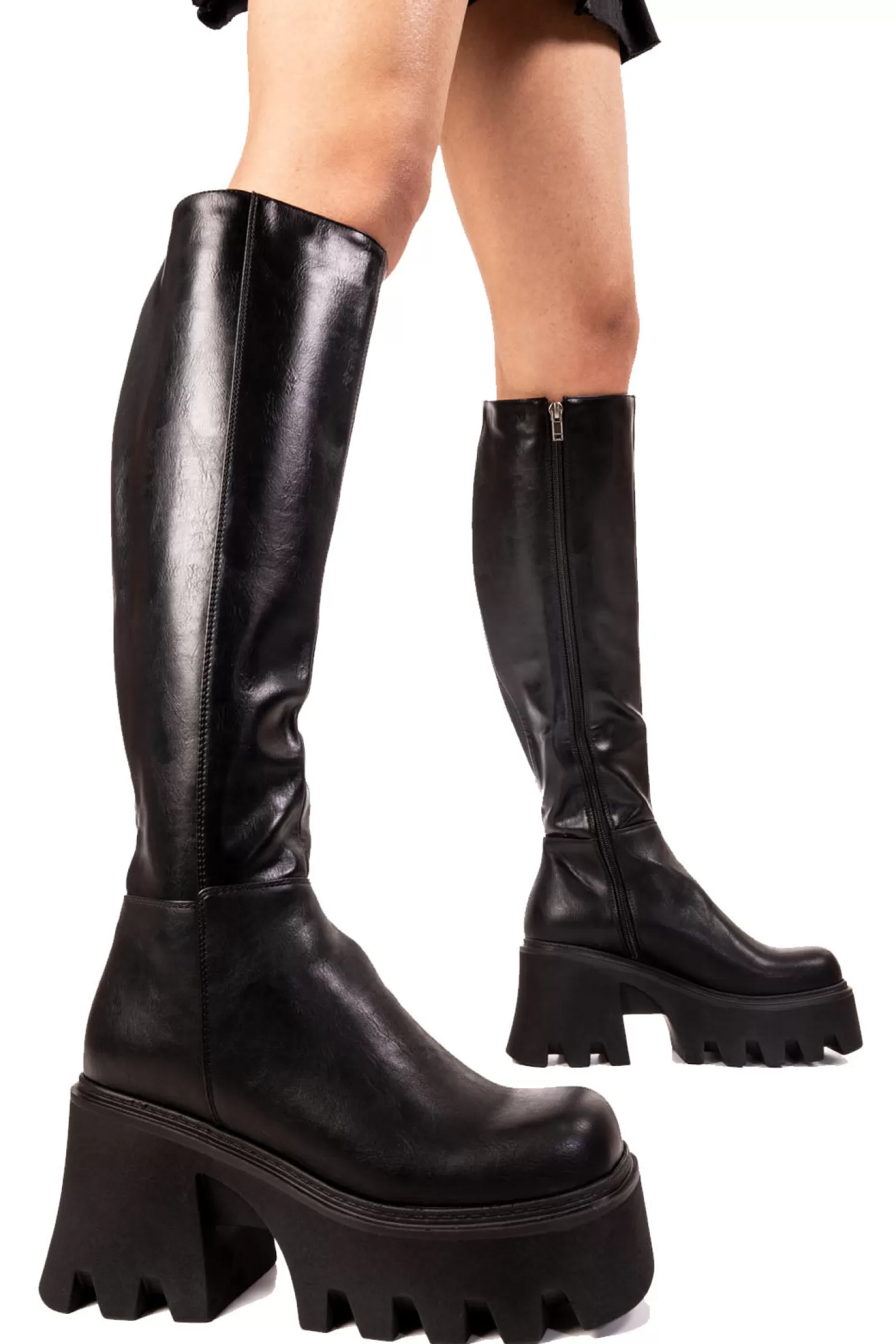 LAMODA Genou Haut*Sideways Chunky Platform Knee High Boots