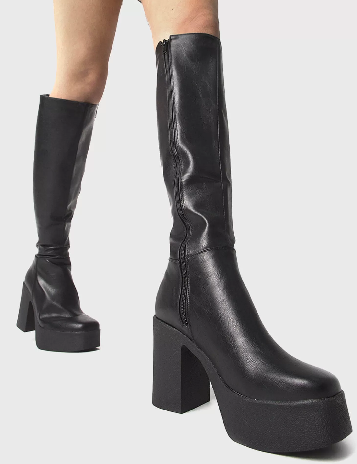 lamodawebsite Genou Haut*Slick Nicks Wide Calf Platform Knee High Boots