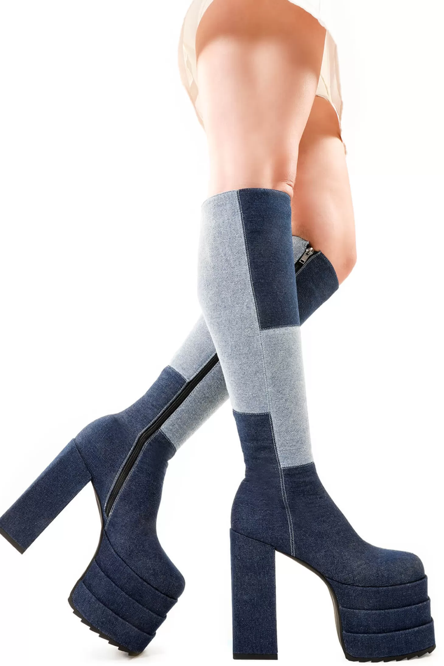 lamodawebsite Genou Haut*Talk Of The Town Wide Calf Platform Knee High Boots