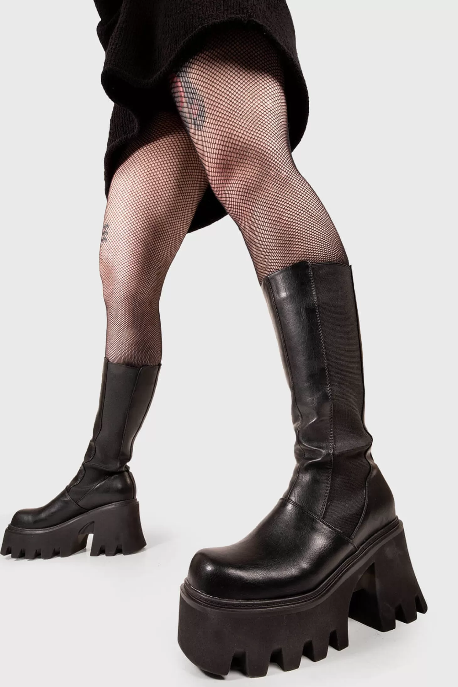 lamodawebsite Genou Haut*Tear Em' Up Chunky Platform Ankle Boots
