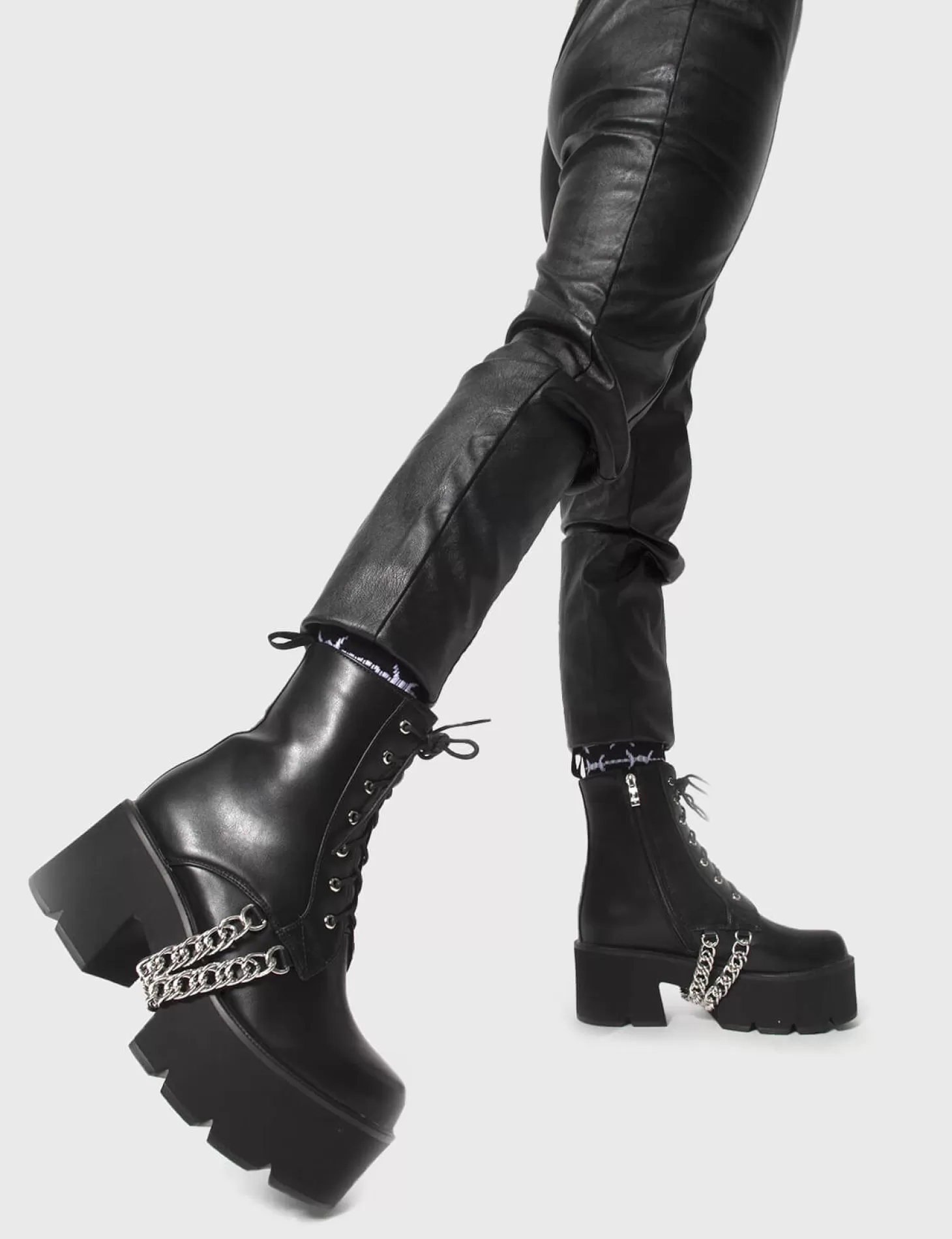 lamodawebsite Cheville*Trapped Chunky Platform Ankle Boots