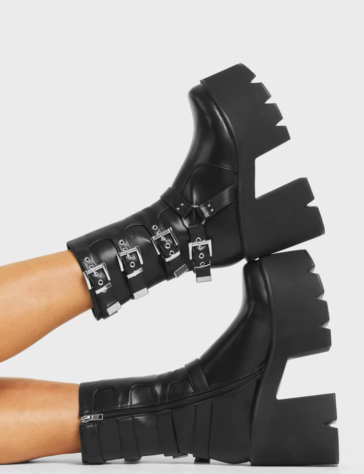 LAMODA Cheville*Vibetech Chunky Platform Ankle Boots