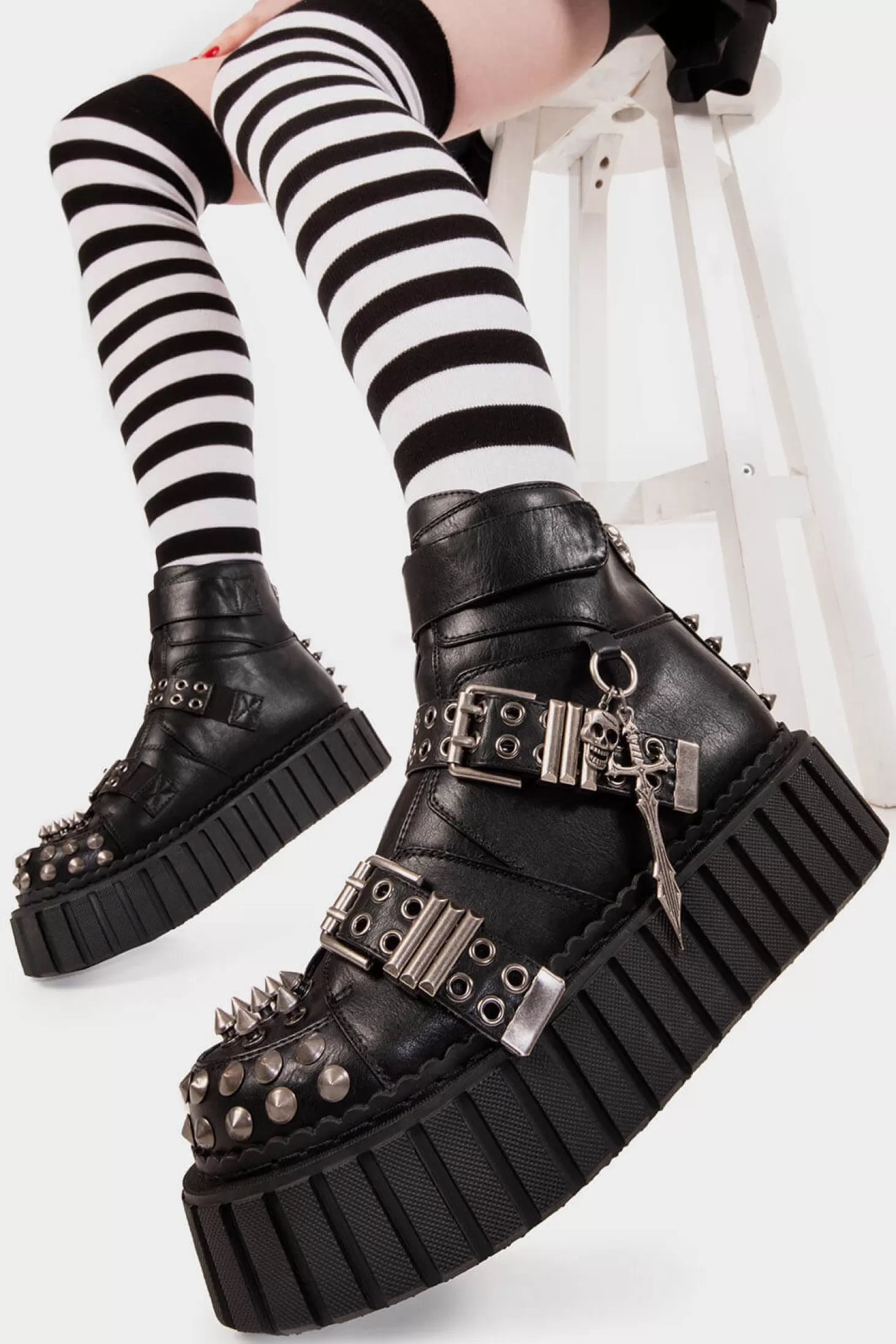 lamodawebsite Cheville*Virtual Insanity Chunky Ankle Creeper Boots