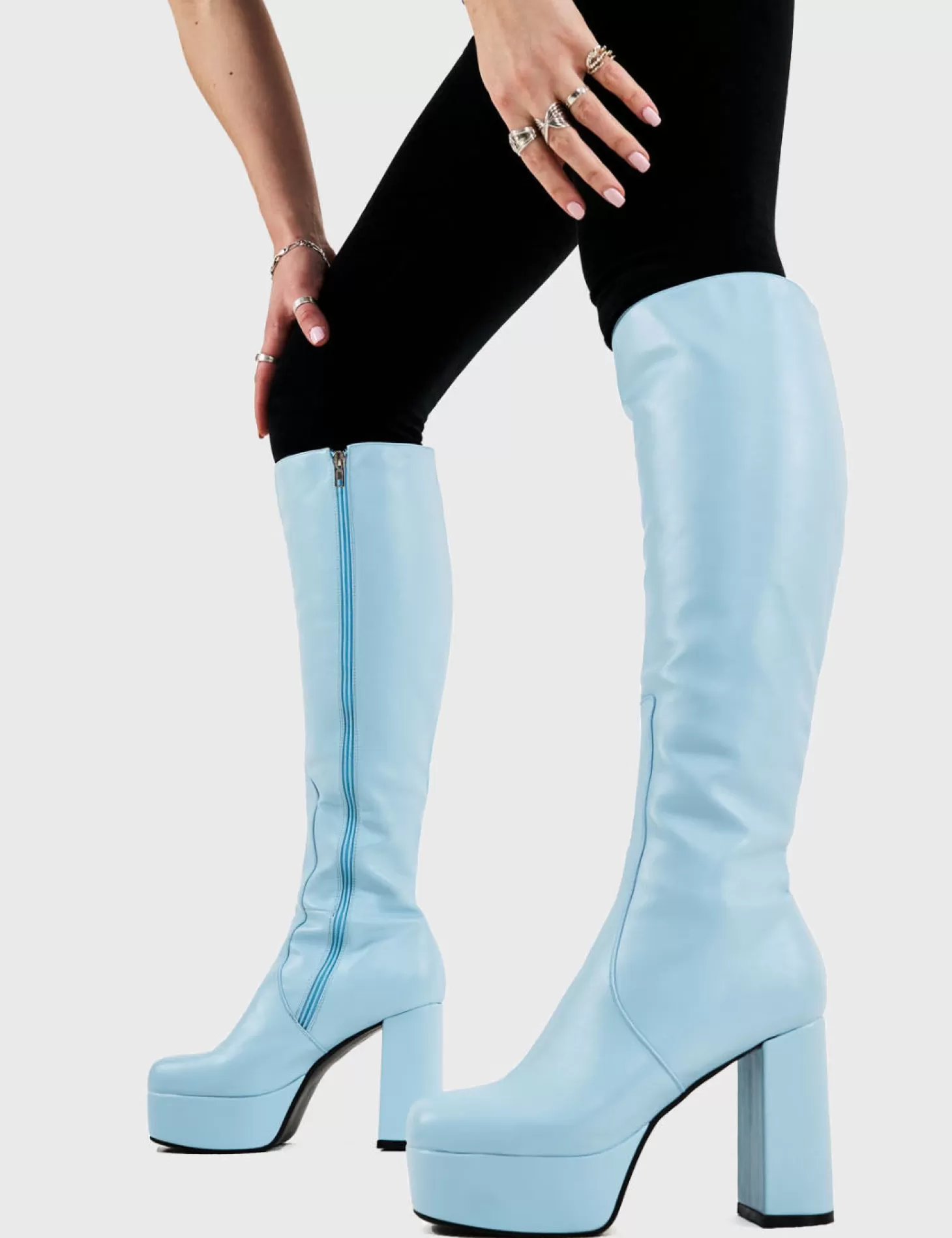 LAMODA Genou Haut*Whatta Showdown Platform Knee High Boots